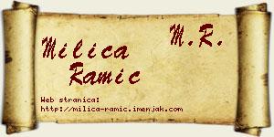 Milica Ramić vizit kartica